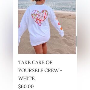 olivelynn take care of yourself crewneck - white
